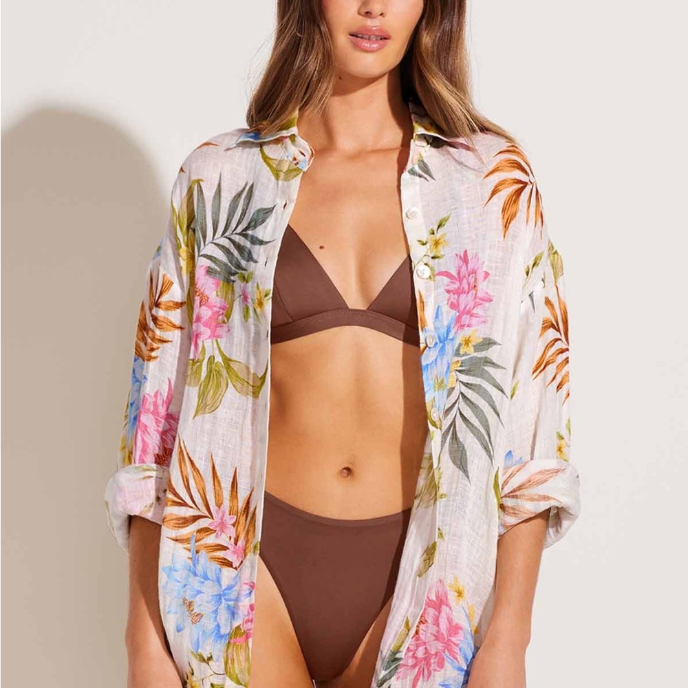 SOLD OUT-Vitamin A White and Brown Tunic Top